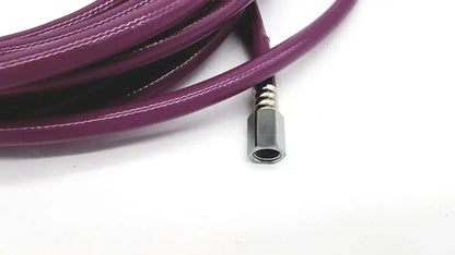 Mercury Medical conductive vacuum hose assembly with purple braided material and metallic threaded connector for medical use