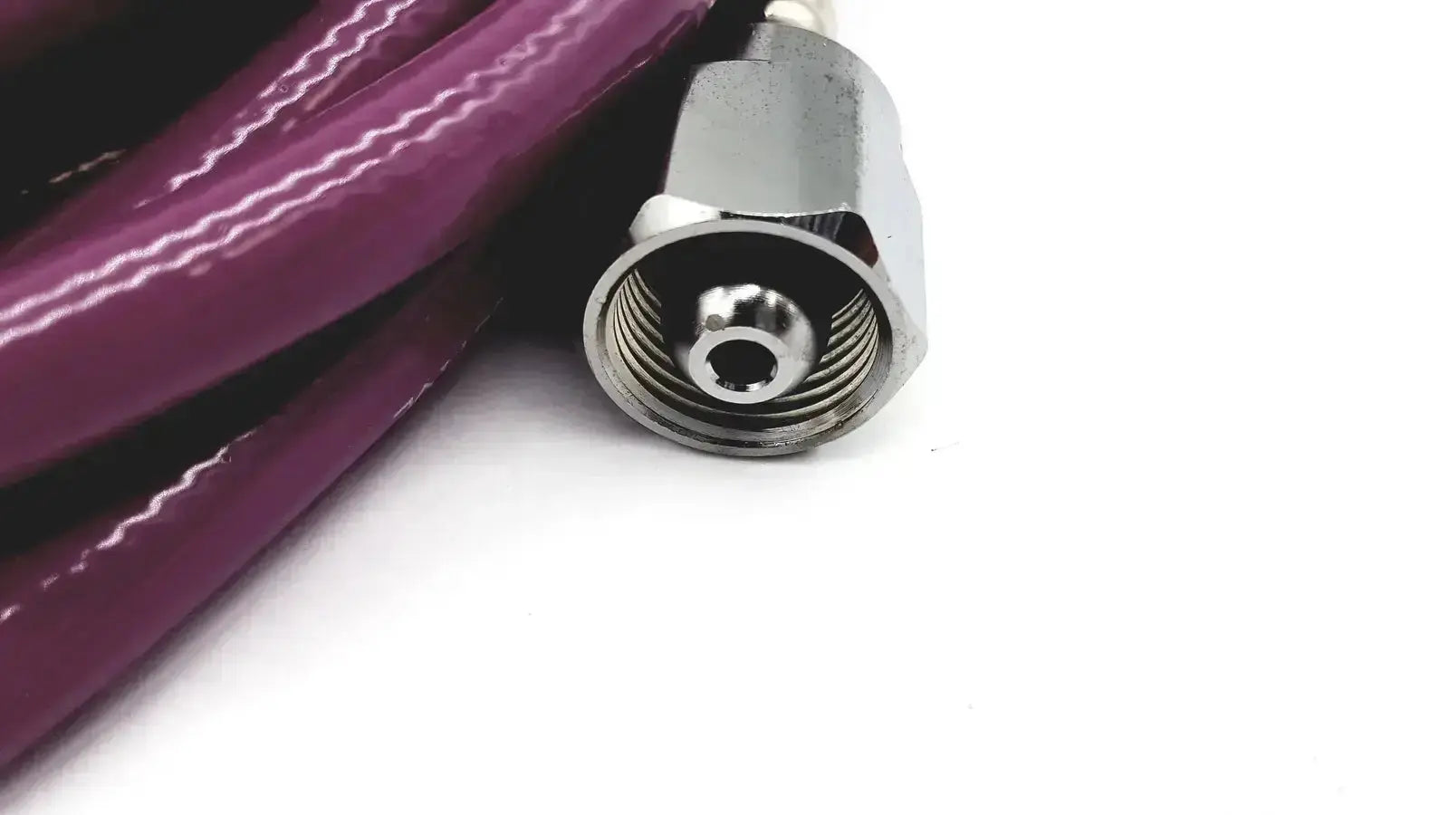 Purple coiled mercury medical conductive vacuum hose assembly with metallic hexagonal connector for medical use