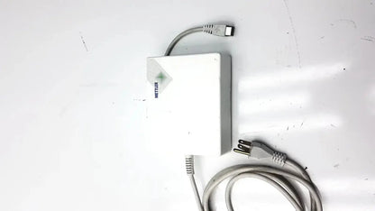White rectangular mettler toledo power supply with gray cables for digital balance scale model me-210391