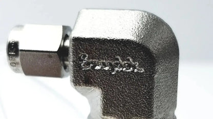 Silver-colored metal micro matic inlet keg coupler with brushed finish and snap-on engraving for beer kegs up to 12 psi