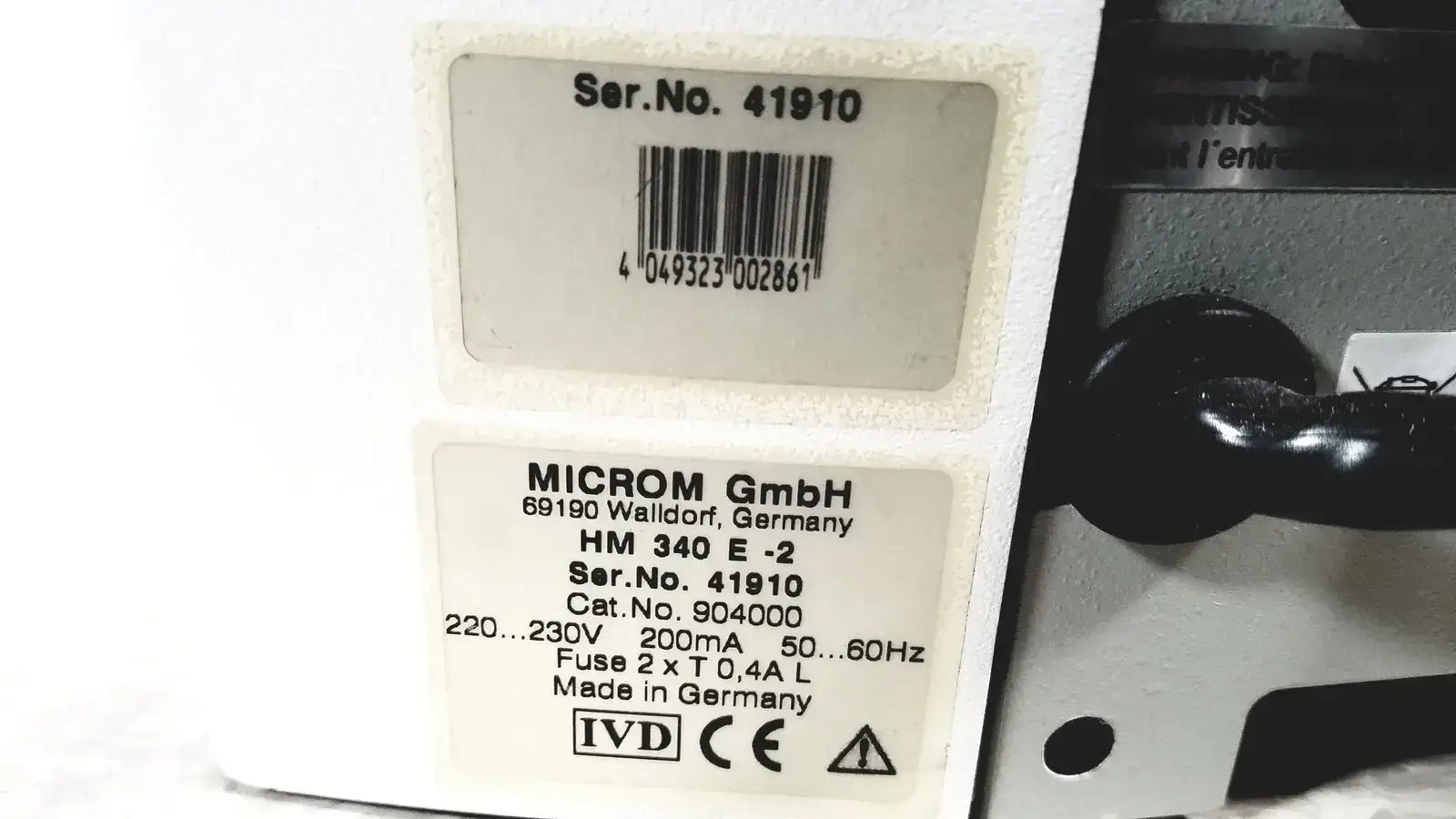 Microm HM 340E Electronic Rotary Microtome 41910 904000