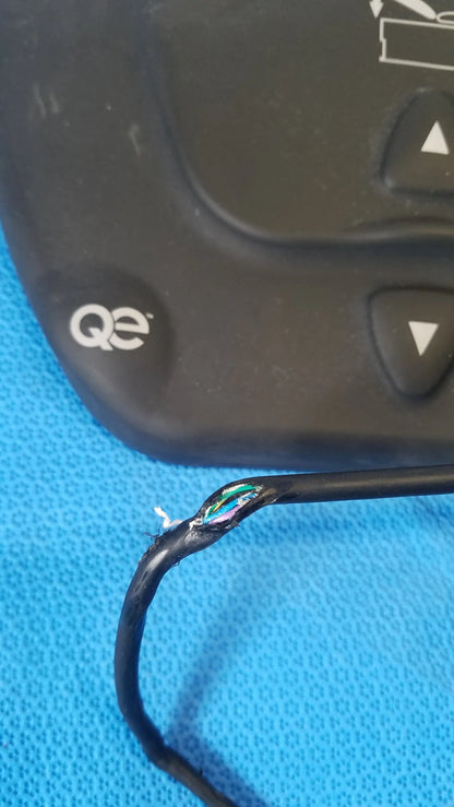 Black cable with exposed multicolored internal wires for midmark qe ipx1 wired foot controller medical equipment use