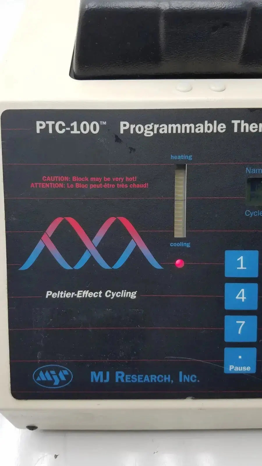 Mj research ptc-100 programmable thermal cycler in white is a reliable programmable thermal controller for laboratory use