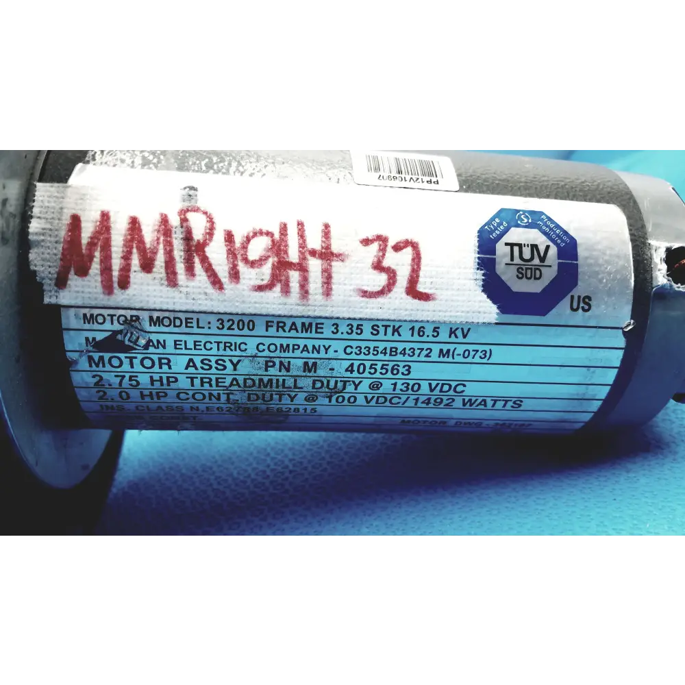 MMR MOTOR Model 3200 Treadmill Motor 2.75 HP 130 VDC | P/N 405563 - DC