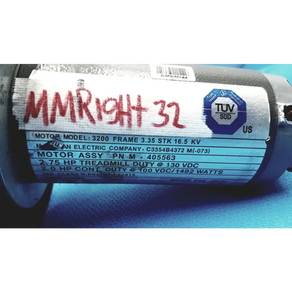 MMR MOTOR Model 3200 Treadmill Motor 2.75 HP 130 VDC | P/N 405563 - DC