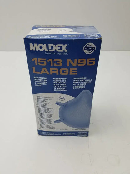 Buy Moldex 1513 N95 Mask online. Large N95 particulate surgical mask with NIOSH-approved filtration, secure fit, and 20 masks per box. Order an N95 Mask today.