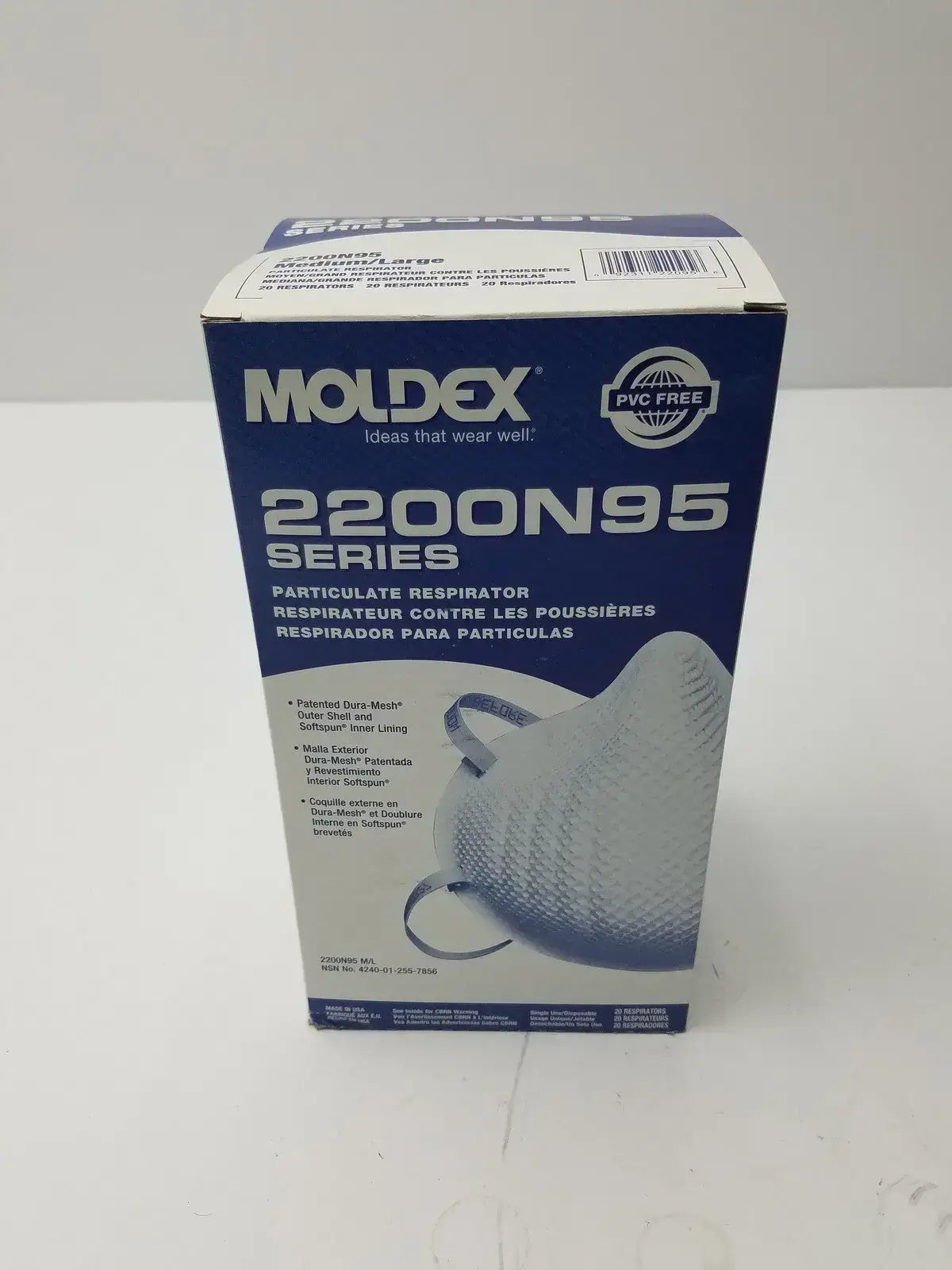 Moldex 2200 N95 Particulate Medium/Large 20 Masks Per Box - Disposable Respirator