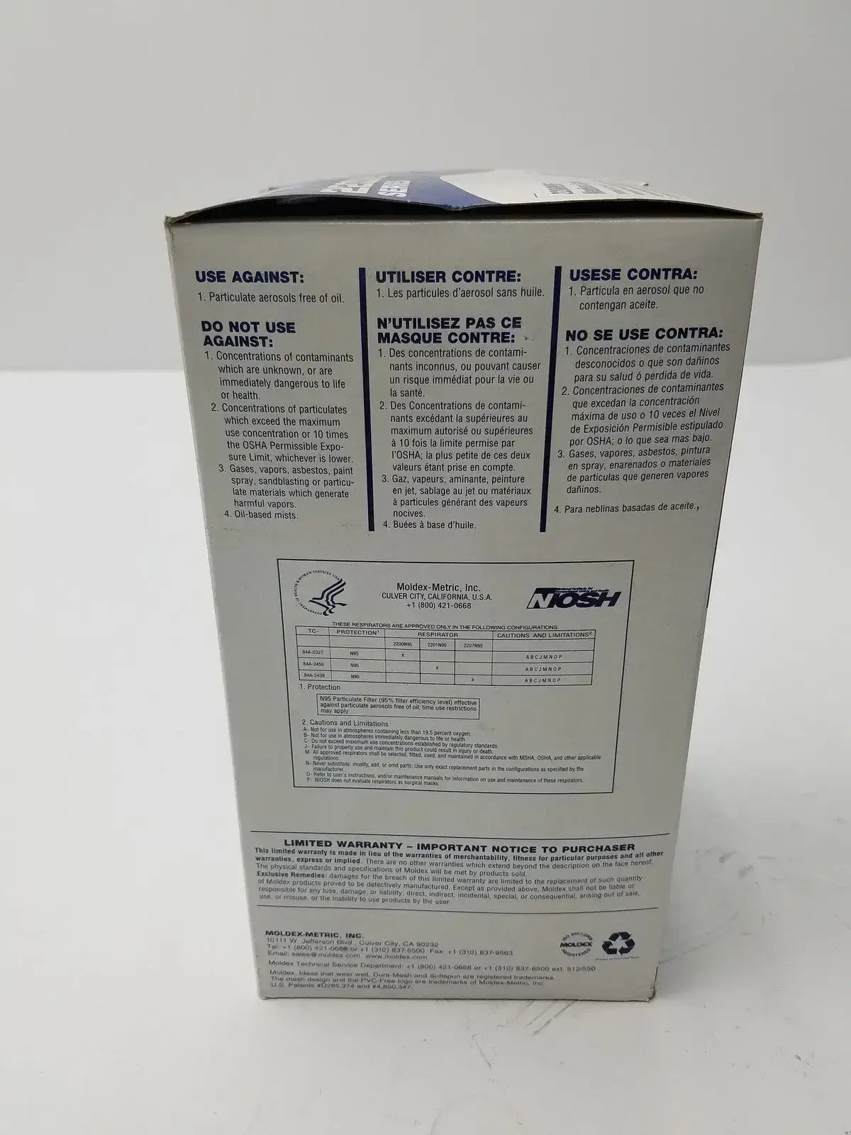 Moldex 2200 N95 Particulate Medium/Large 20 Masks Per Box - Disposable Respirator