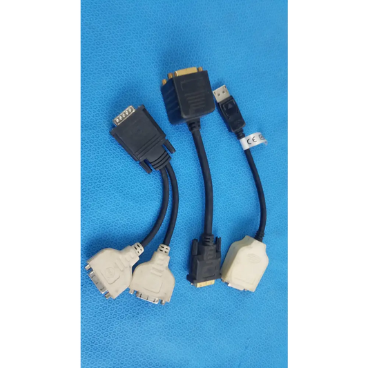 Molex Male to Dual DVI-I Female Y Splitter Video Adapter Cable - Lot of 3