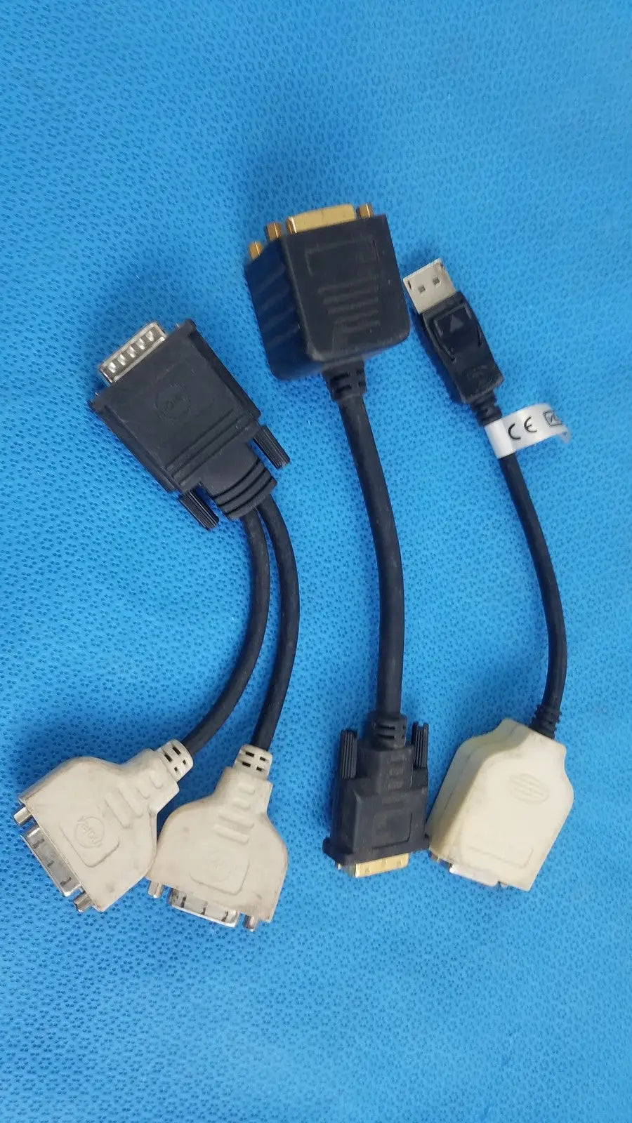 Molex Male to Dual DVI-I Female Y Splitter Video Adapter Cable - Lot of 3