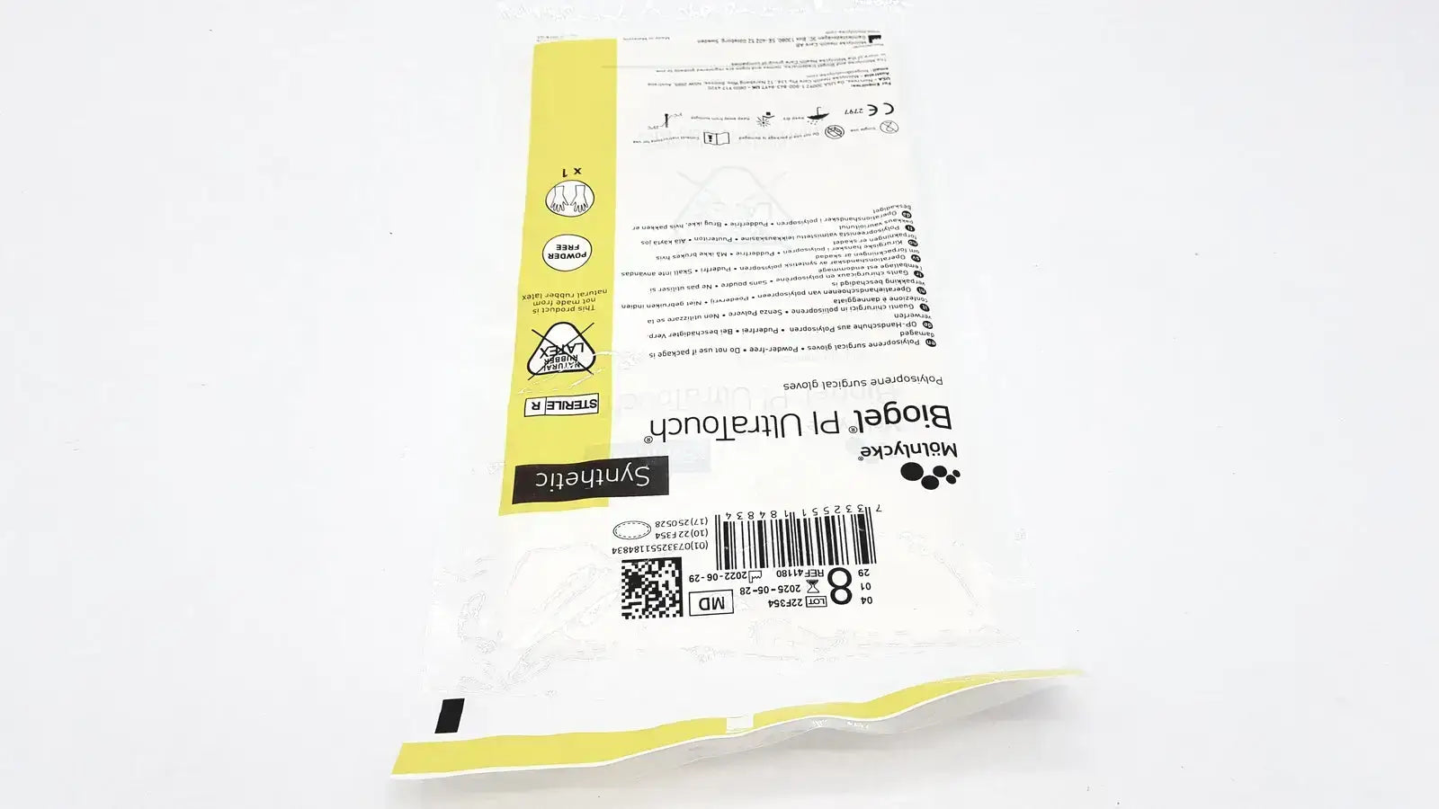 Molnlycke Biogel PI UltraTouch G Size 8 Box/50 EXP 05/2025 REF 71-41180 - Surgical Gloves