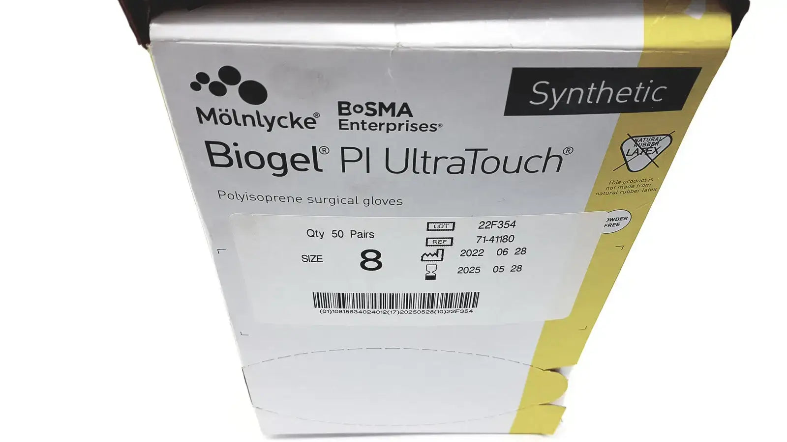 Molnlycke Biogel PI UltraTouch G Size 8 Box/50 EXP 05/2025 REF 71-41180 - Surgical Gloves