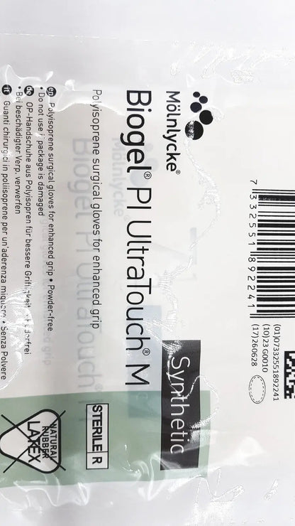 Molnlycke Biogel PI UltraTouch M Ref: 71-ML-42675 Qty 50 Pairs Size 7 1/2 - Surgical Gloves