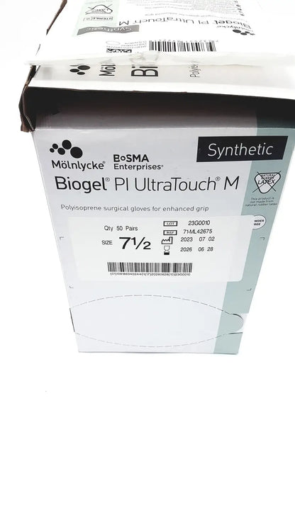 Molnlycke Biogel PI UltraTouch M Ref: 71-ML-42675 Qty 50 Pairs Size 7 1/2 - Surgical Gloves