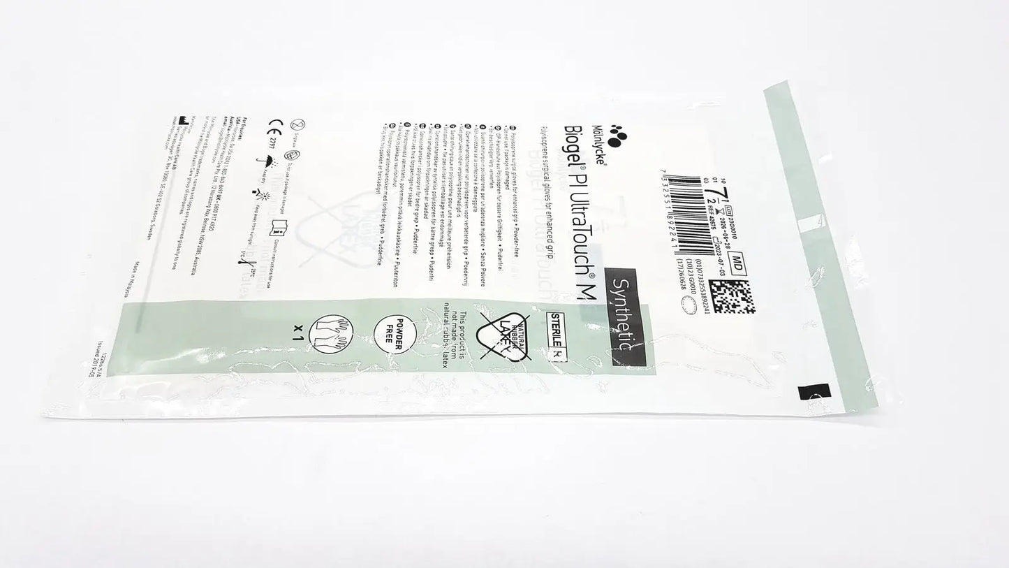Molnlycke Biogel PI UltraTouch M Ref: 71-ML-42675 Qty 50 Pairs Size 7 1/2 - Surgical Gloves