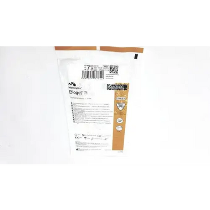 A white and brown packaged medical glove labeled ’biogel p1’’ by medline.
