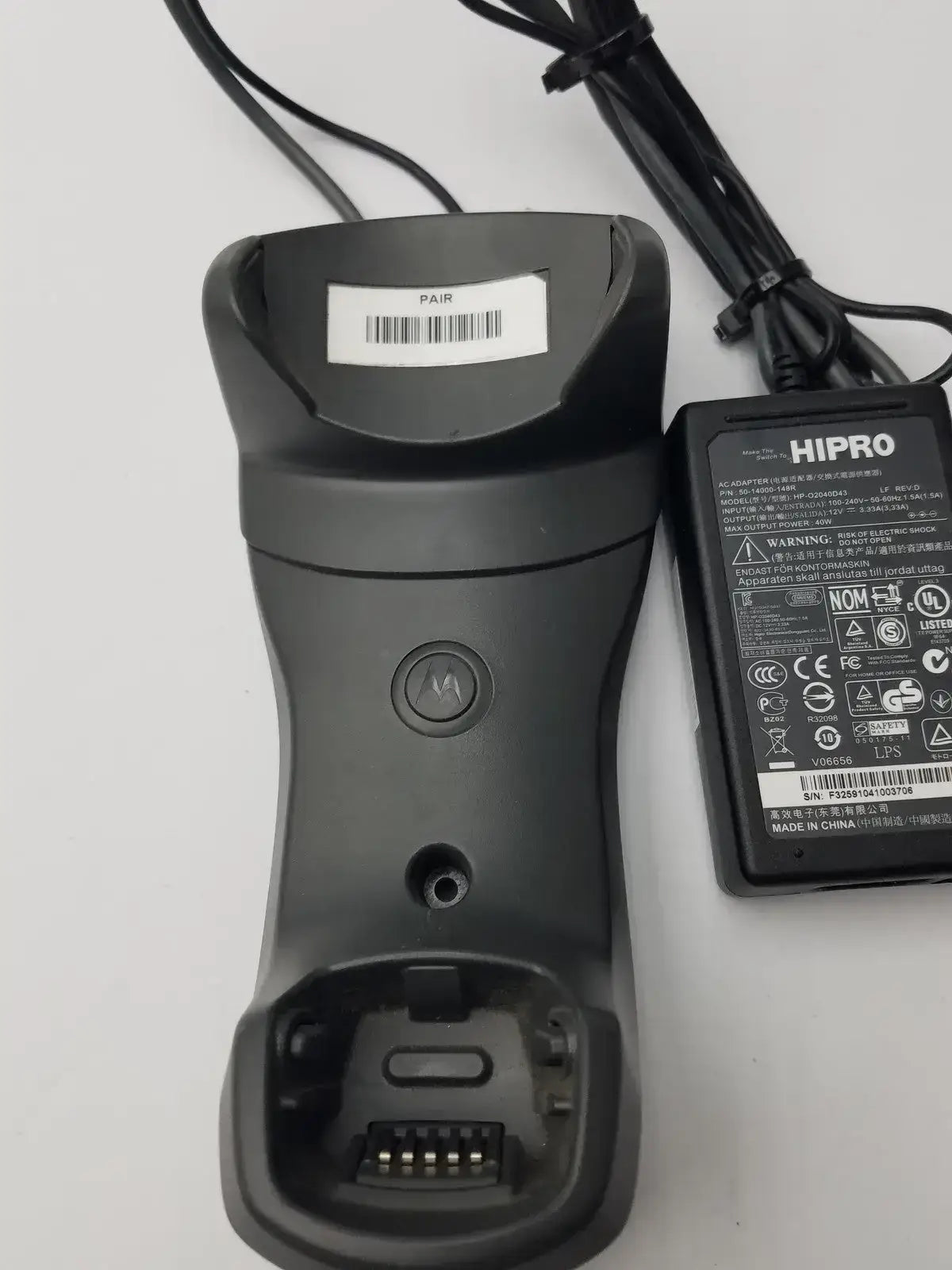 Motorola Symbol Barcode Scanner STB2078 With HIPRO HP02040D43 - Cradle