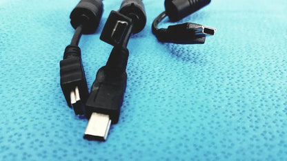 Multi-Connector PC Cables – USB Mini-B to USB-A & Other Connectors - Lot of 4 - Cable