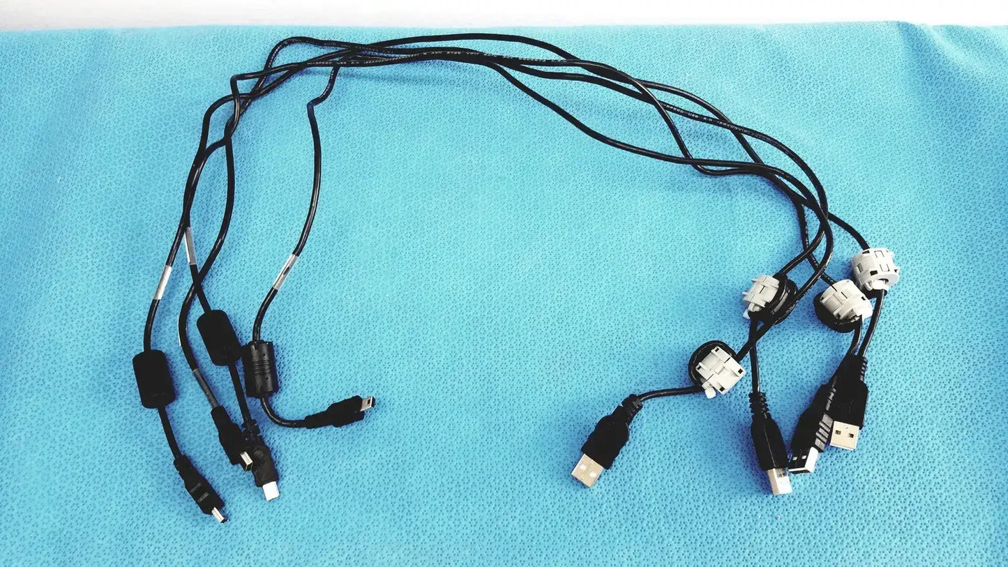 Multi-Connector PC Cables – USB Mini-B to USB-A & Other Connectors - Lot of 4 - Cable