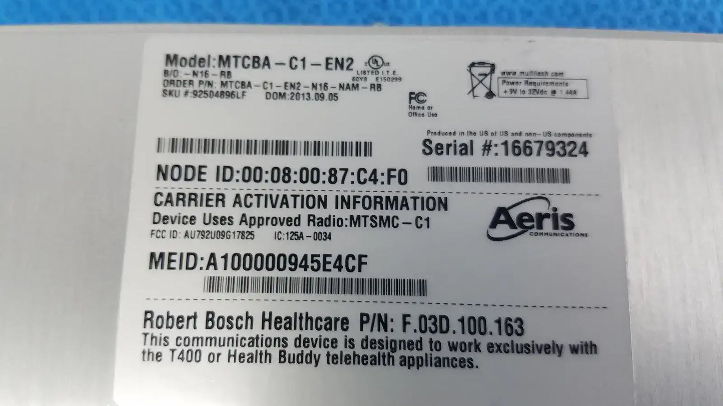MultiTech Multimodem rCell Intelligent Wireless Ethernet Router MTCBA-C1-EN2