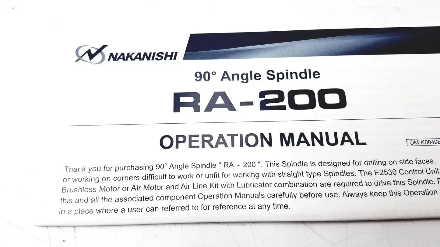 Nakanishi RA-200 Angle Spindle - Medical Equipment Part