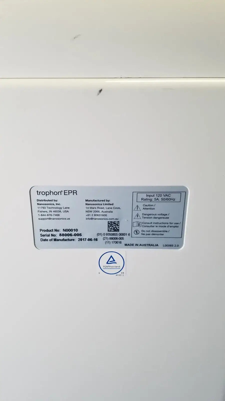Nanosonics Trophon EPR N00010 High Level Disinfection - System