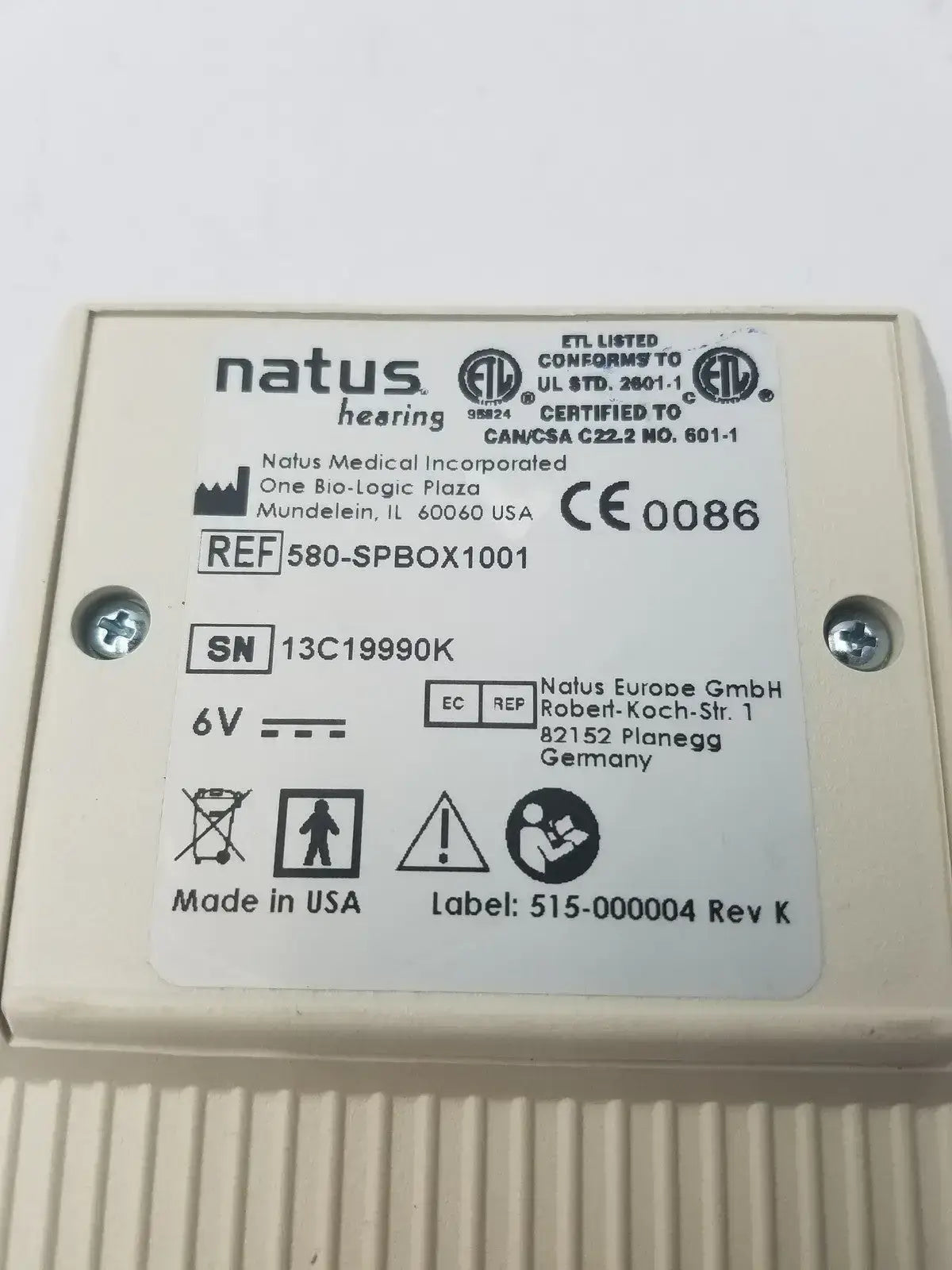Natus Bio-logic Scout Sport ABR Hearing Screener Device REF 580-SPBOX1001 - ABR/OAE