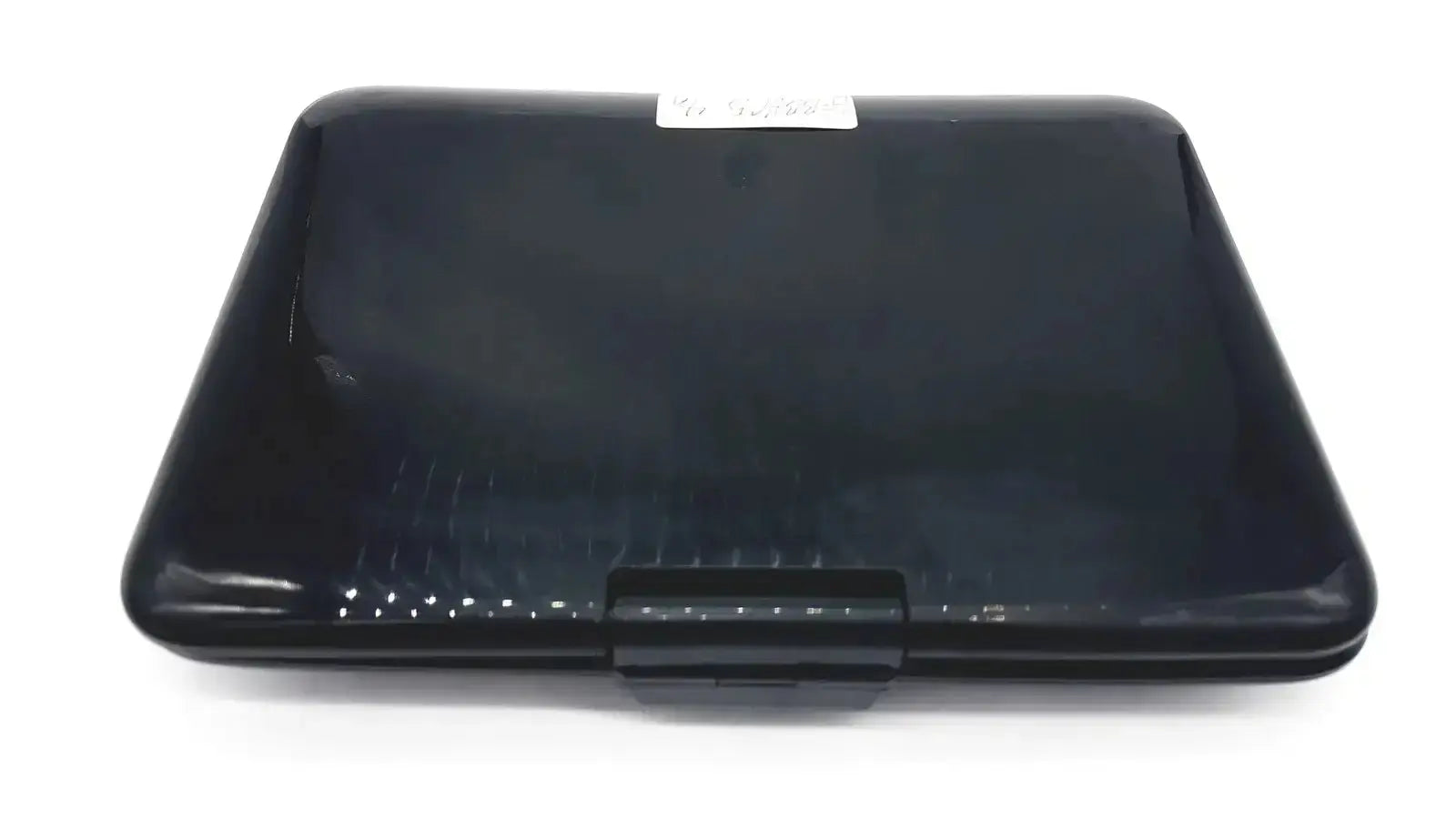 Black plastic case with glossy finish and rectangular latch for naxa 10 inch portable dvd player npd-1003