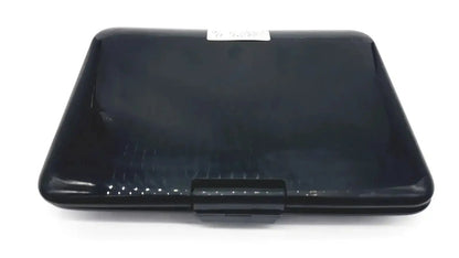Black plastic case with glossy finish and rectangular latch for naxa 10 inch portable dvd player npd-1003