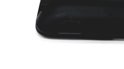Black glossy smartphone with rounded edges shown with naxa 10 inch portable dvd player model no npd-1003 for portable dvd use