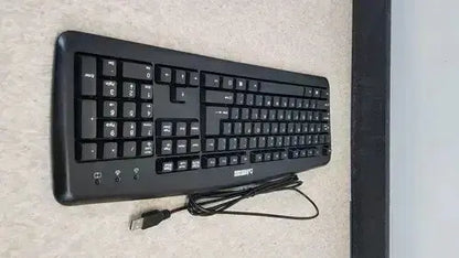 Black plastic ncs usb wired plug keyboard with standard layout and usb cable for play pc computer use