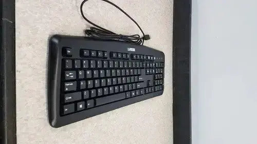 Black ncs usb wired plug play pc computer keyboard with standard layout and matte finish for reliable typing