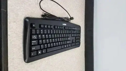 Black ncs usb wired plug play pc computer keyboard with standard layout and matte finish for reliable typing