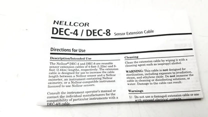 Nellcor DEC-4 / DEC-8 Sensor Extension Cable - SpO2