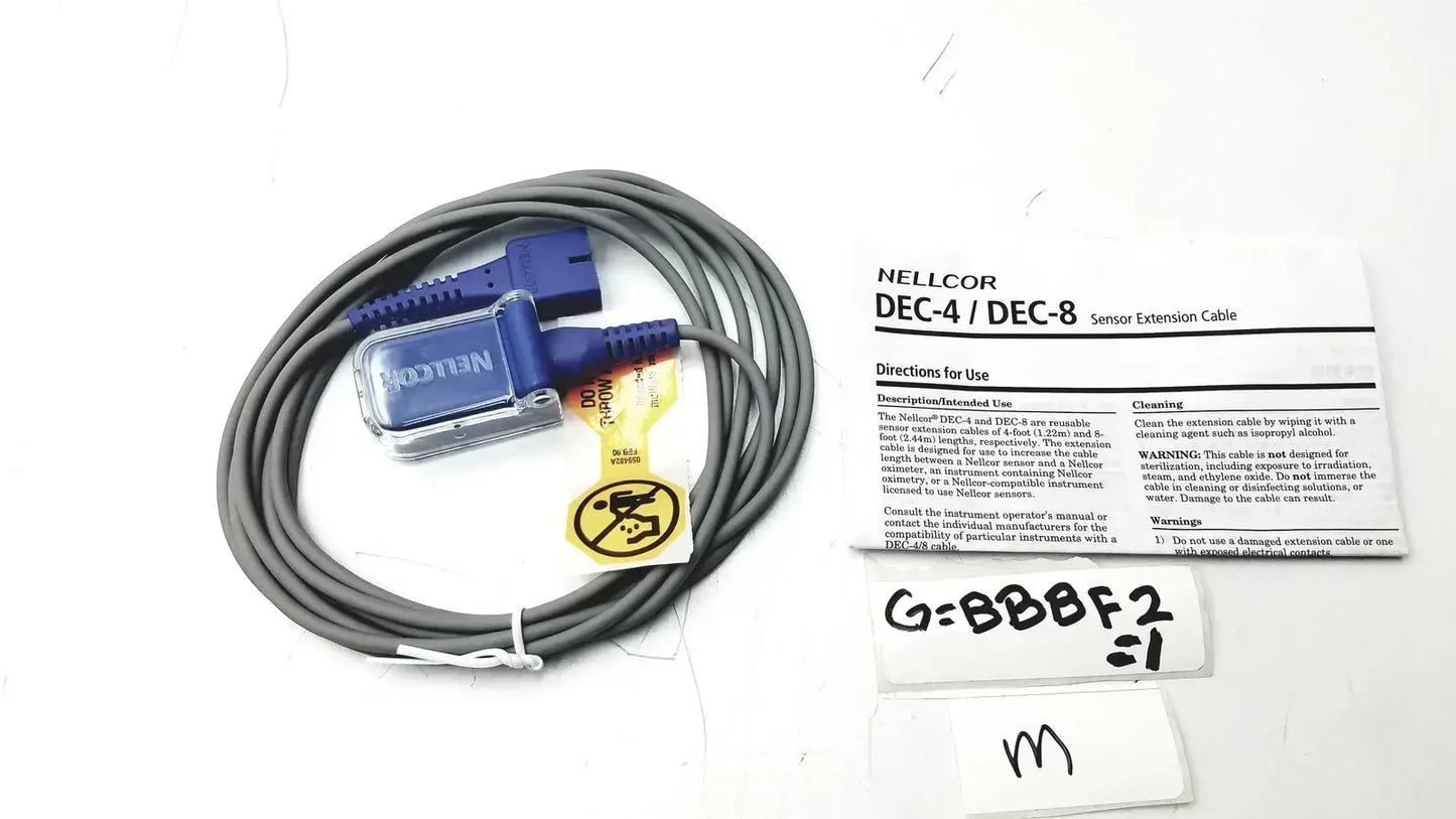 Nellcor DEC-4 / DEC-8 Sensor Extension Cable - SpO2