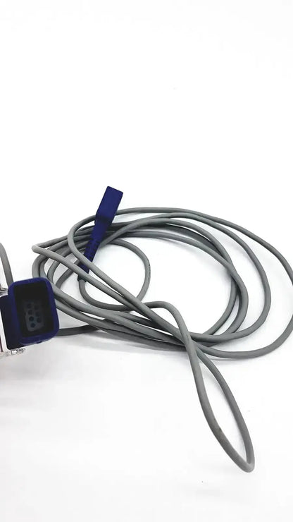 Gray coiled medical cable with blue connector and clip for nellcor dec-8 adapter extension spo2 cable use