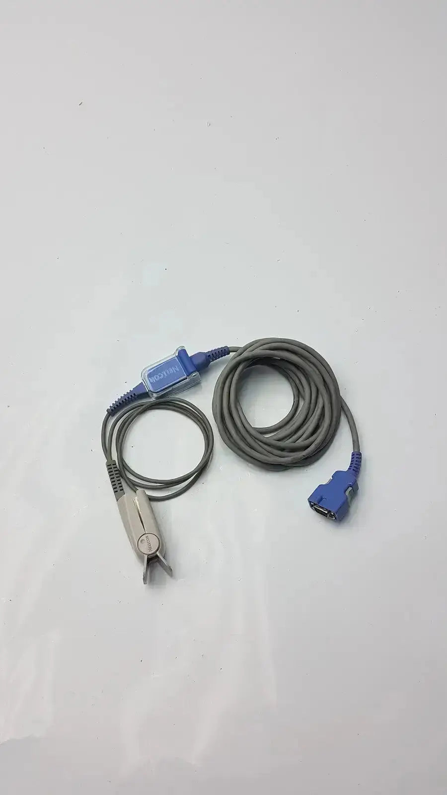 Nellcor finger clip senso adapt blue and gray extension cable with coiled design for portable used medical equipment sale