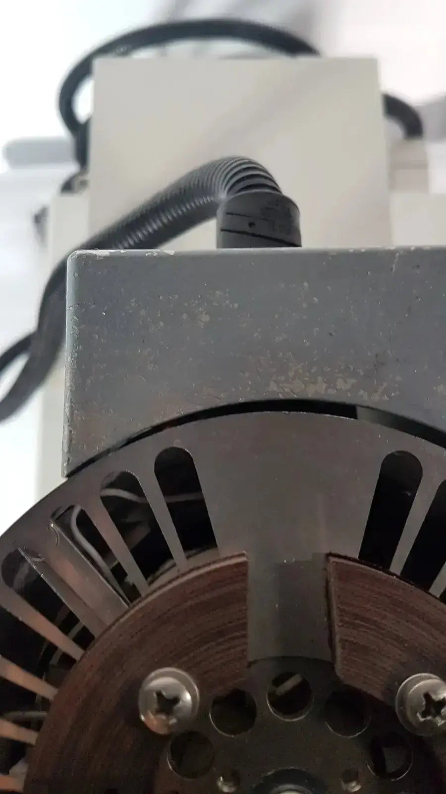 Gray metallic industrial fan blade with circular cutouts and screws for netzsch gmbh sta 409 pc luxx simultaneous thermal analyzer
