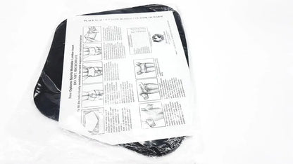 Black plastic moldable lumbar insert for sports in clear packaging with instruction sheet new option do not microwave