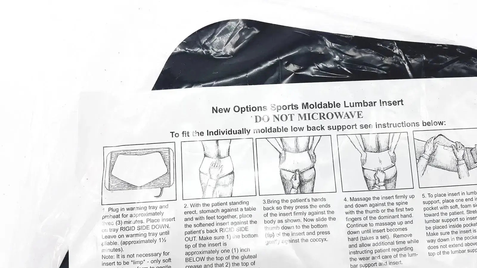 Black molded lumbar insert for low back support new option sports moldable lumbar insert do not microwave