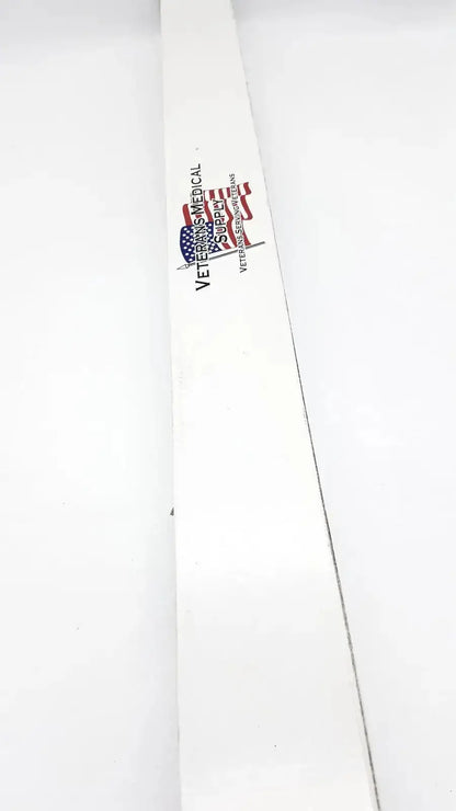 White rectangular package of new veterans medical supply 32 inch stainless steel grab bar w hardware with american flag graphic