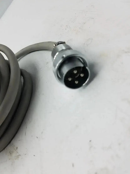Gray coiled cable with metallic five-pin connector for nihon kohden ls-703a photic stimulator product use