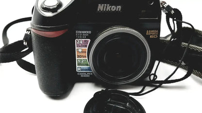 Black nikon coolpix 9400 digital camera with textured grip silver lens ring 24.8mp 3x optical zoom for reliable monitoring