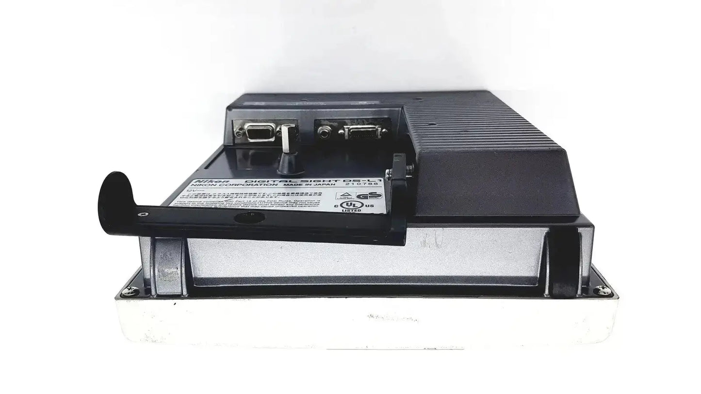 Black nikon digital sight ds-l3 microscope camera controller with matte finish and visible ports on back side