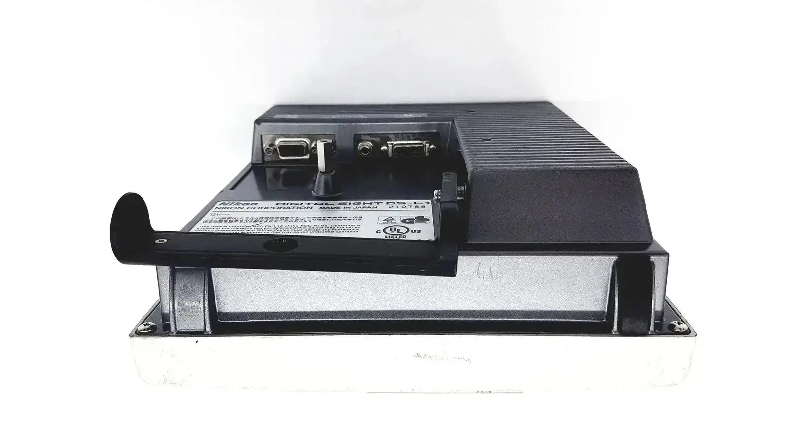 Black nikon digital sight ds-l3 microscope camera controller with matte finish and visible ports on back side