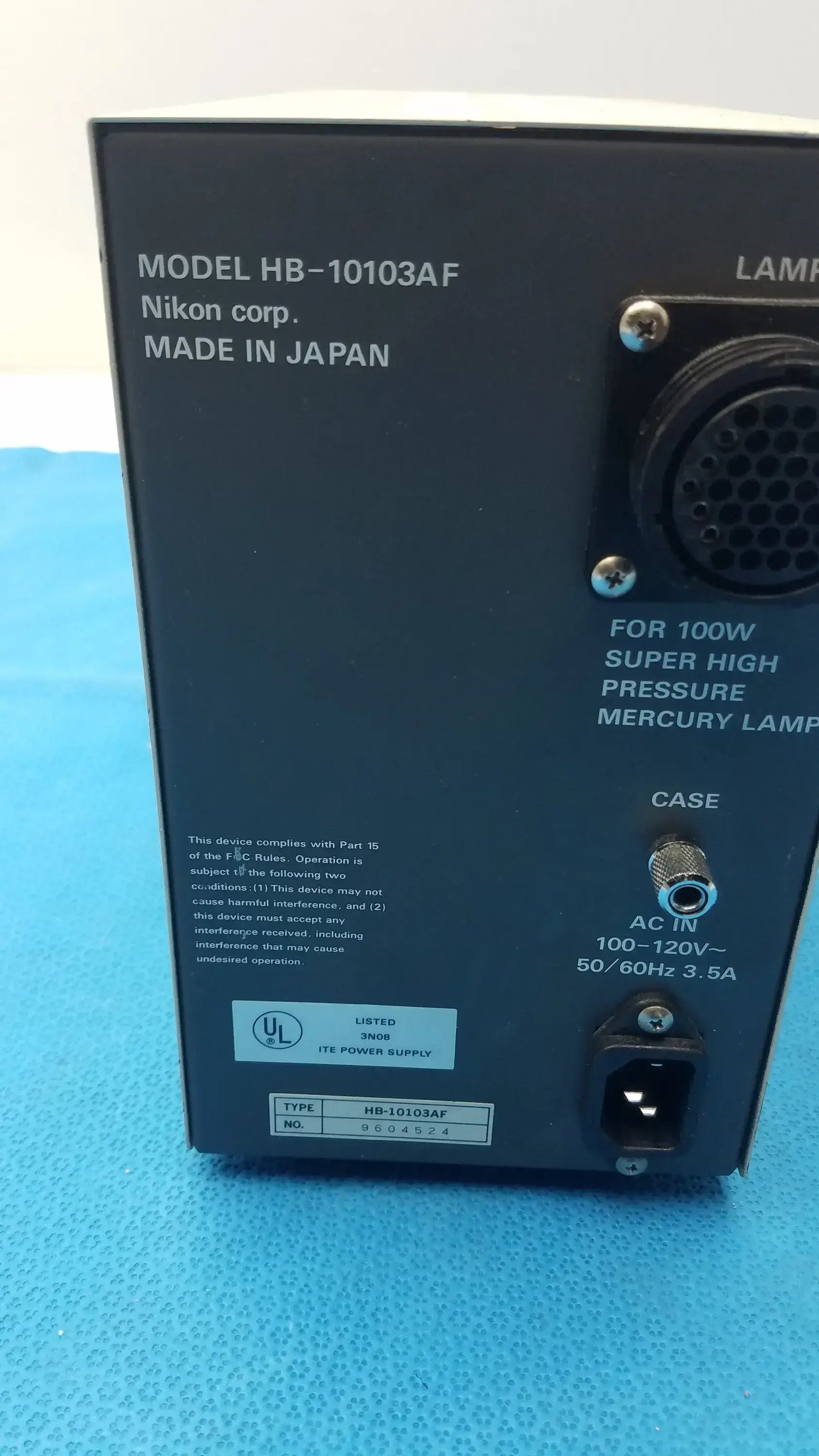 Nikon HB-10103AF Super High Pressure Mercury Lamp Power Supply