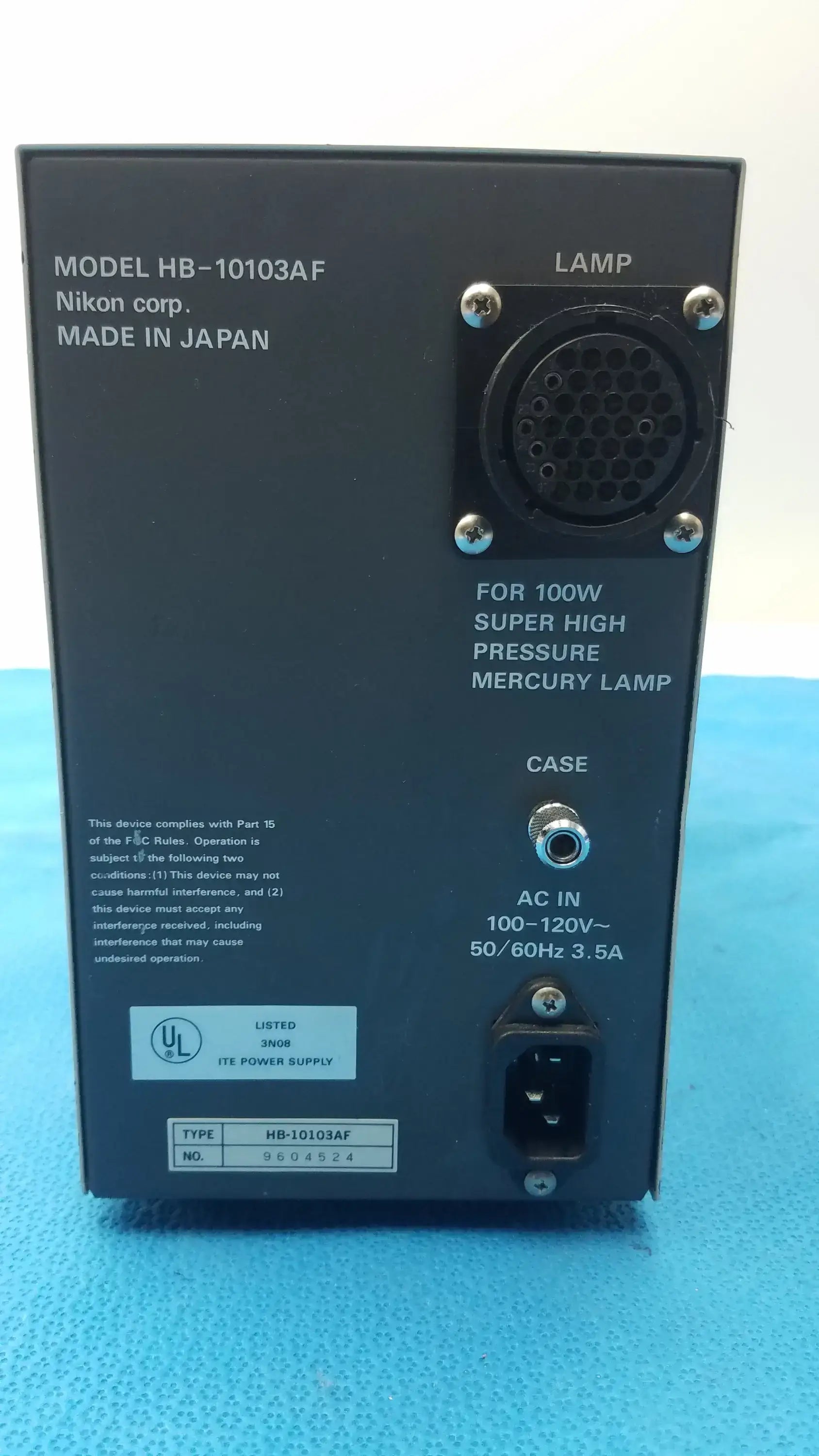 Nikon HB-10103AF Super High Pressure Mercury Lamp Power Supply