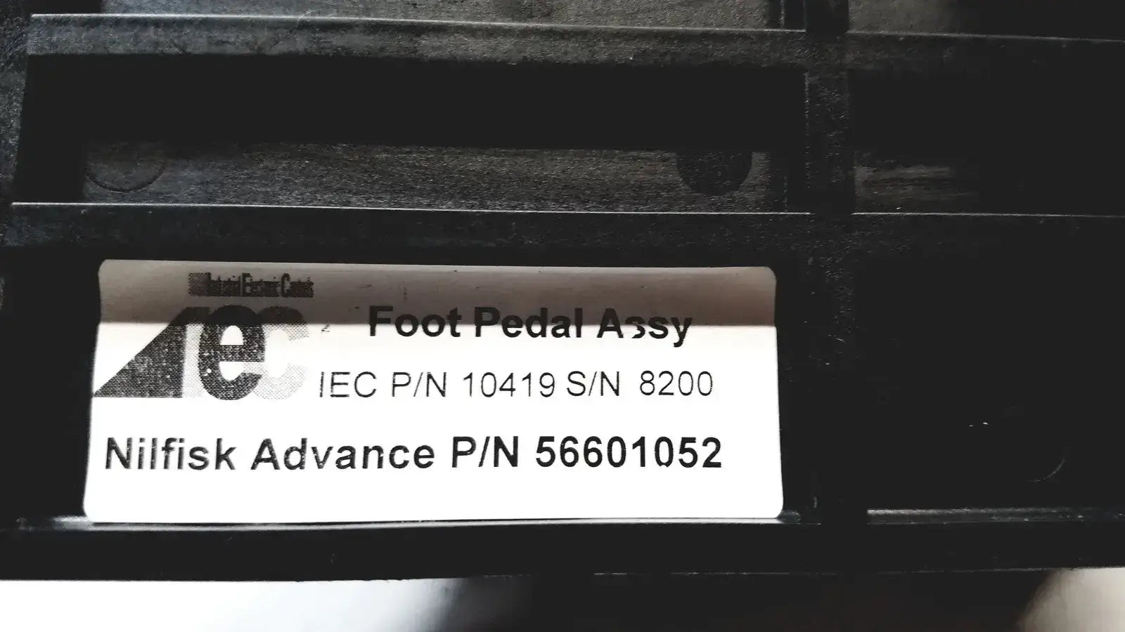 Nilfisk Advance P/N 56601052 IEC Foot Pedal Assy 10419 S/N 8200 - Assembly