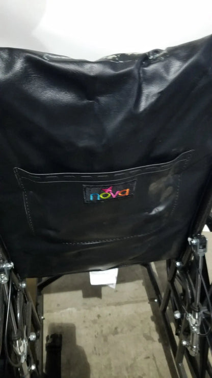 Nova Folding Manual Wheelchair - Lightweight Black Padded Comfort Seat