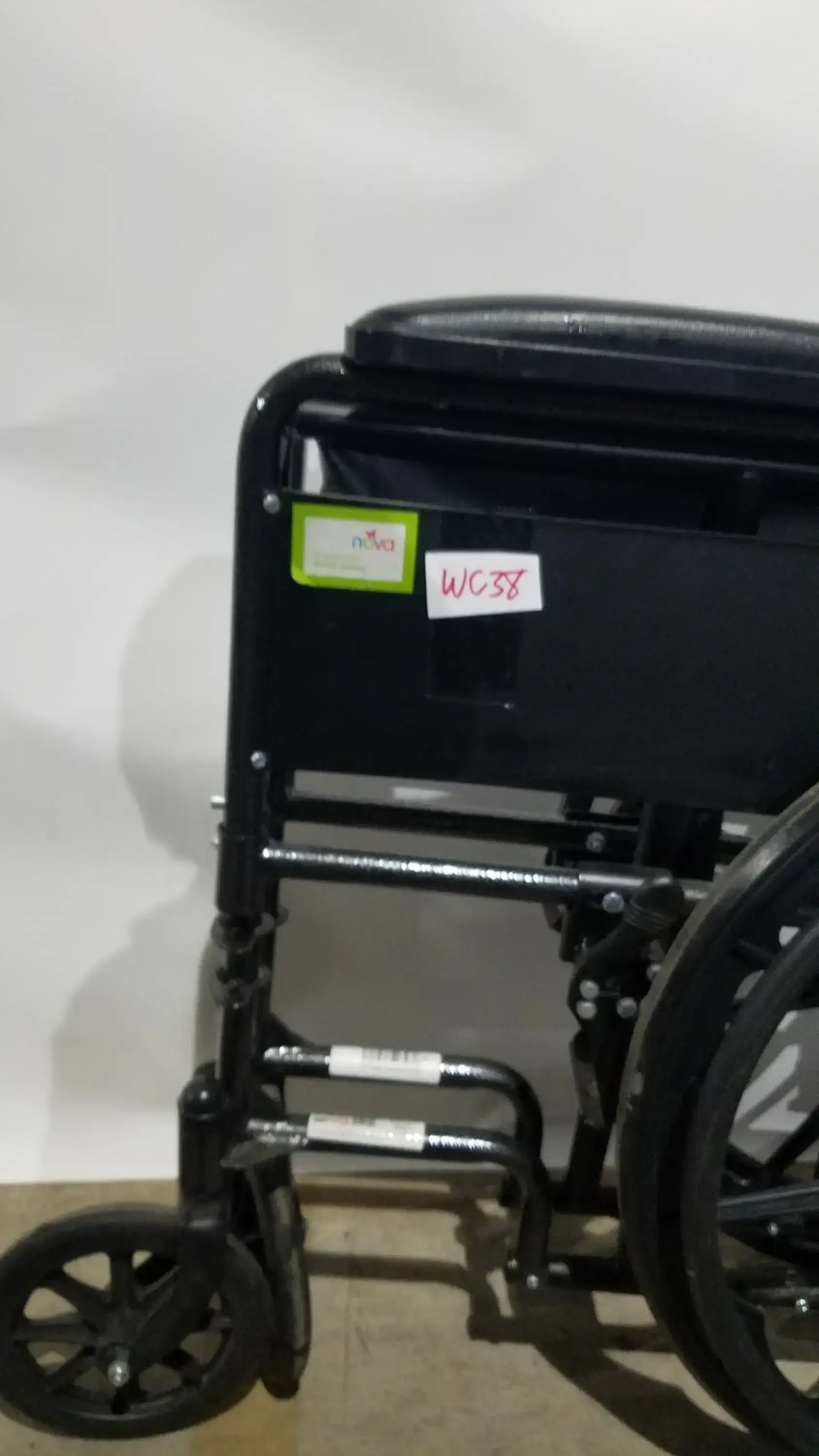 Nova Folding Manual Wheelchair - Lightweight Black Padded Comfort Seat